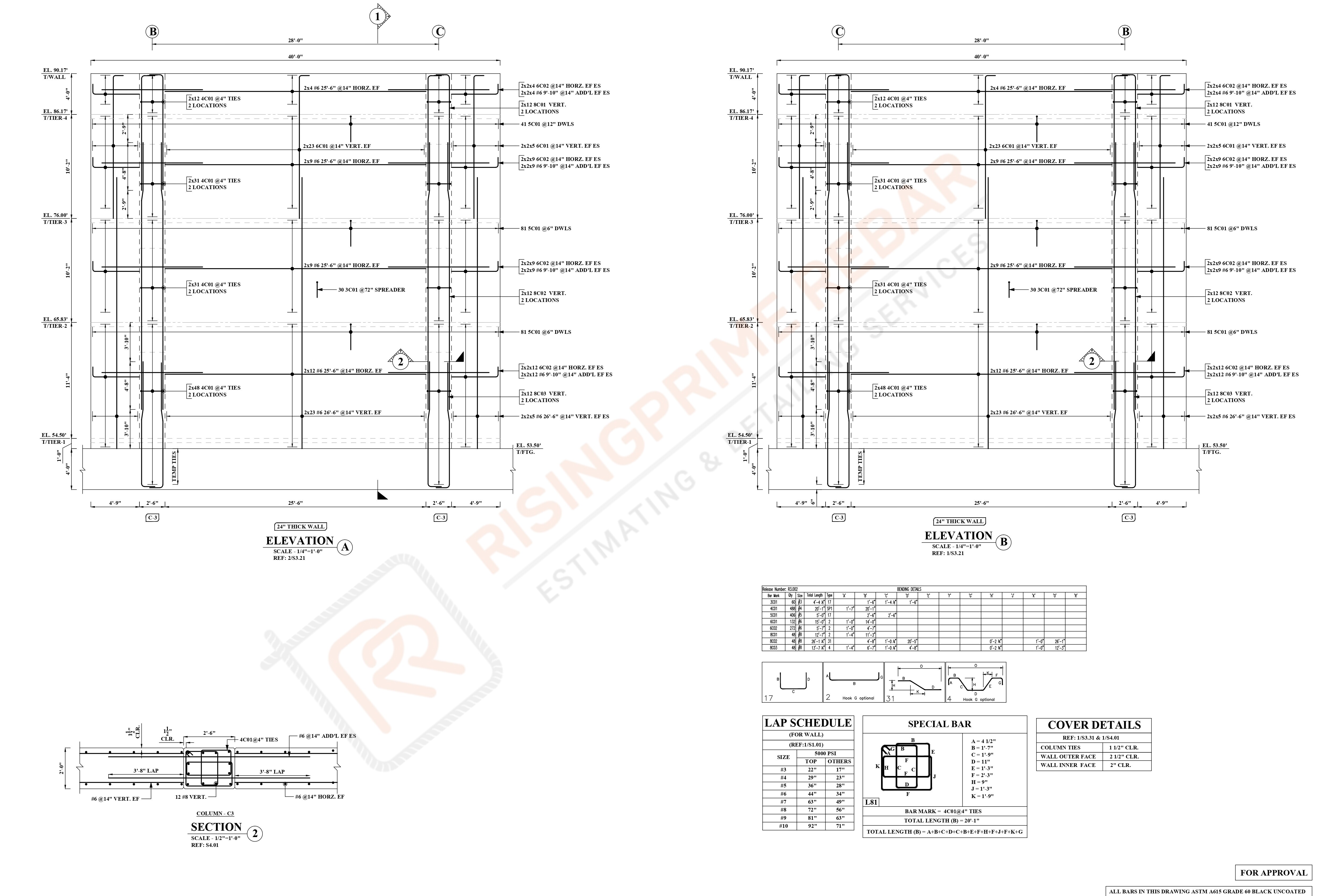 Shear Wall Reinforcement and Elevation